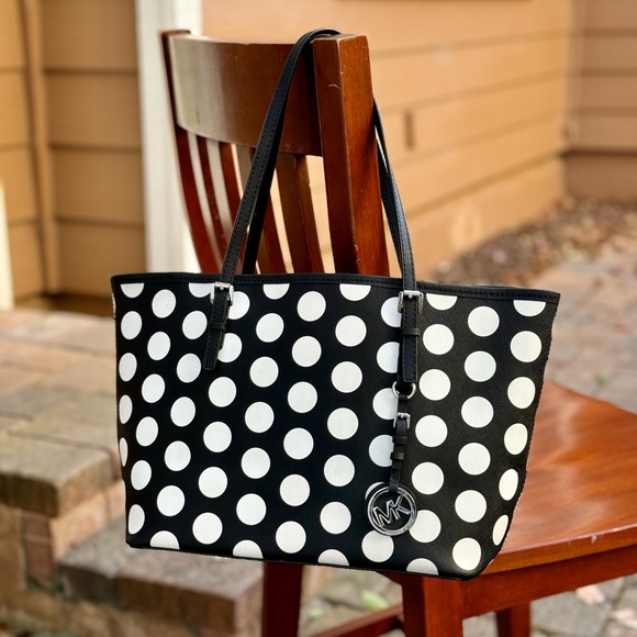 Michael Kors Polka Dot Small Tote Bag - Picture 1 of 8